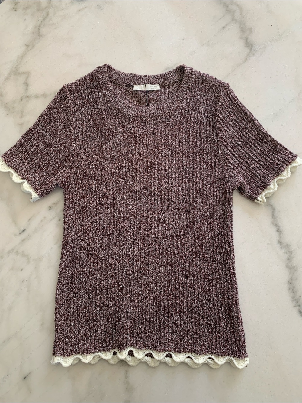 Zara Short-Sleeve Sweater Top